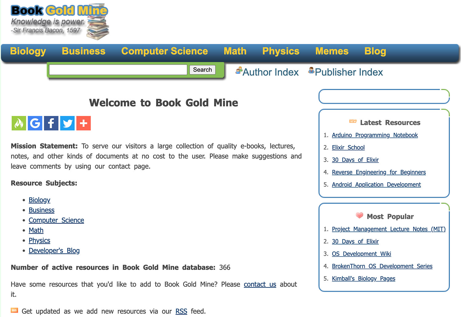 Image of Book Gold Mine website