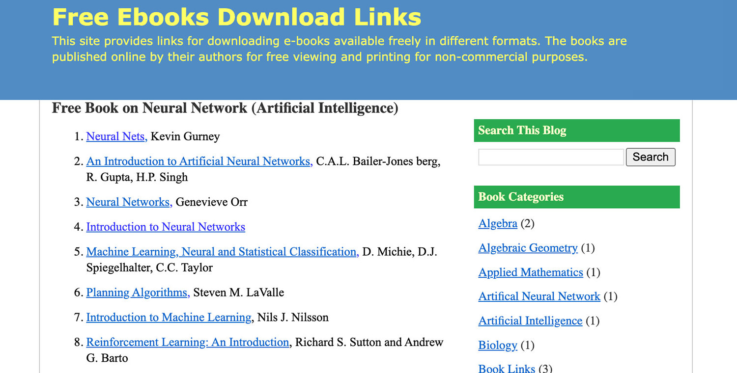 Image of Free Ebooks Download Links website