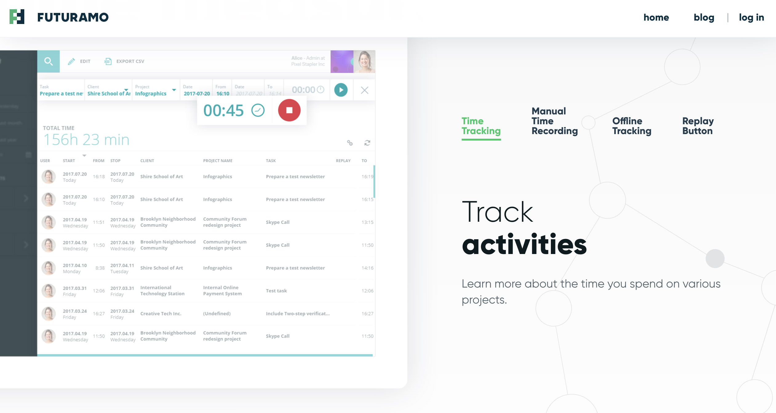 Futuramo Time Tracker