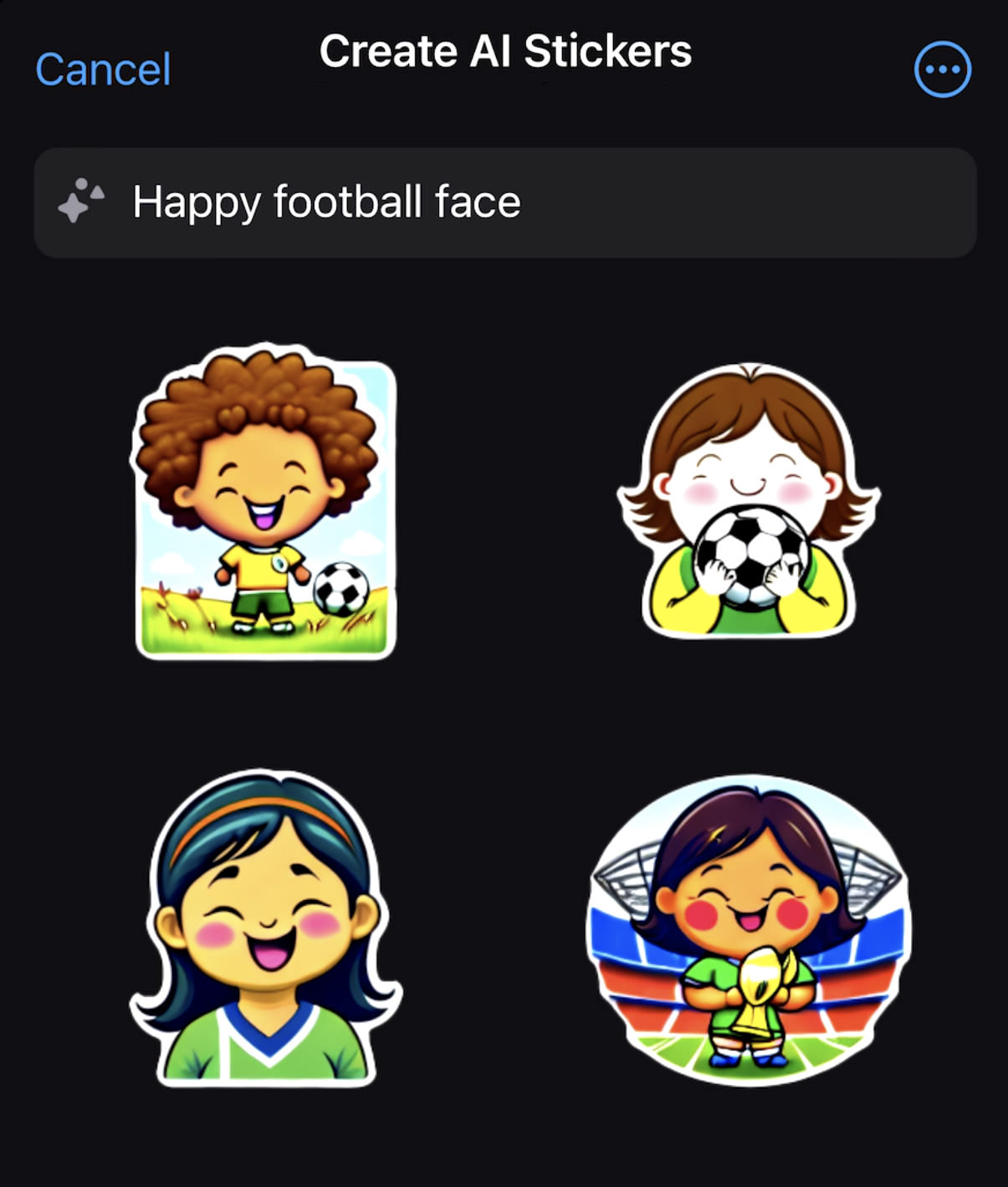 Generated AI stickers selection