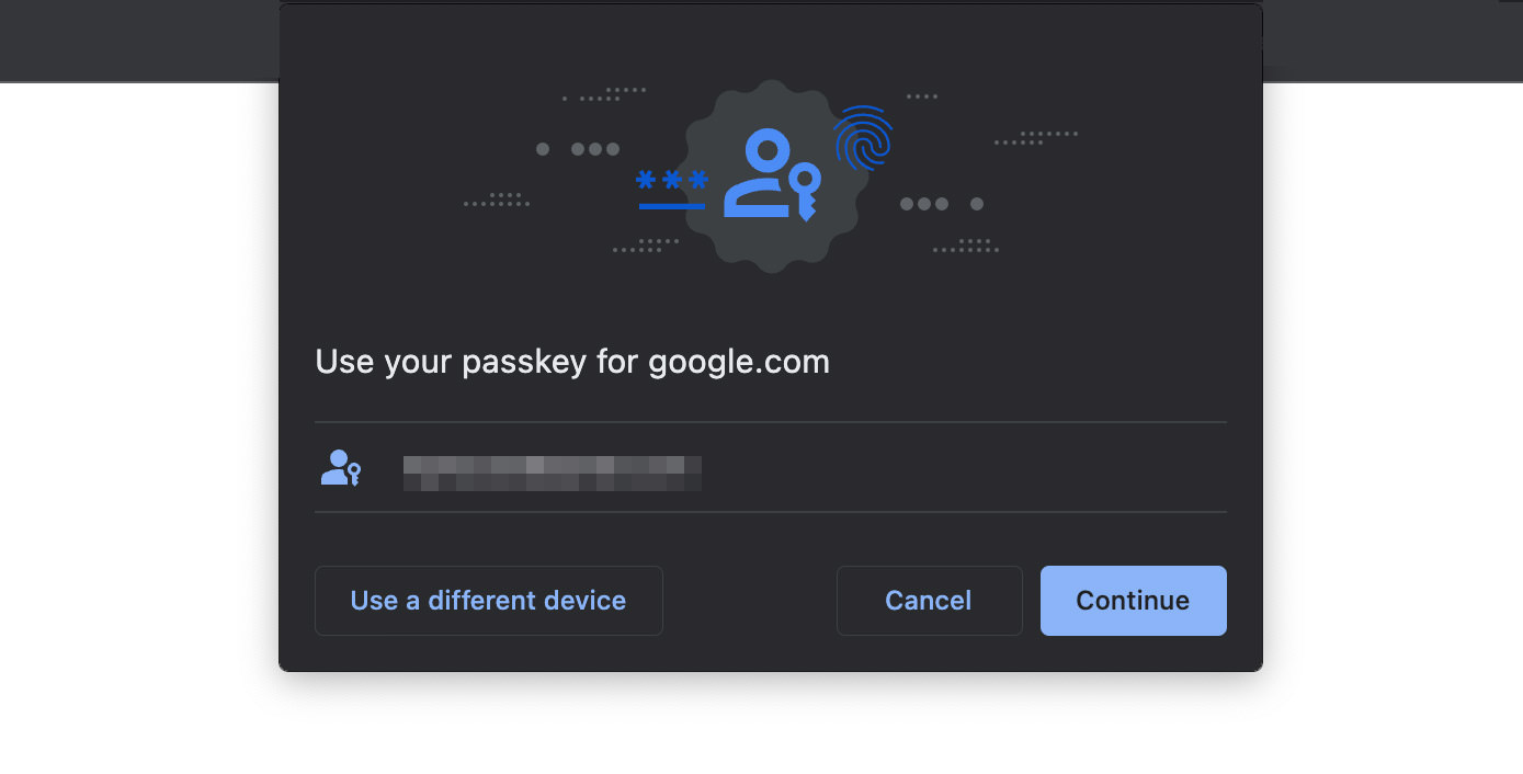 Google's passkey authentication method