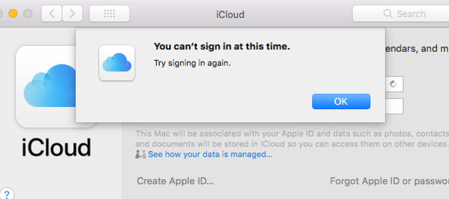 iCloud error