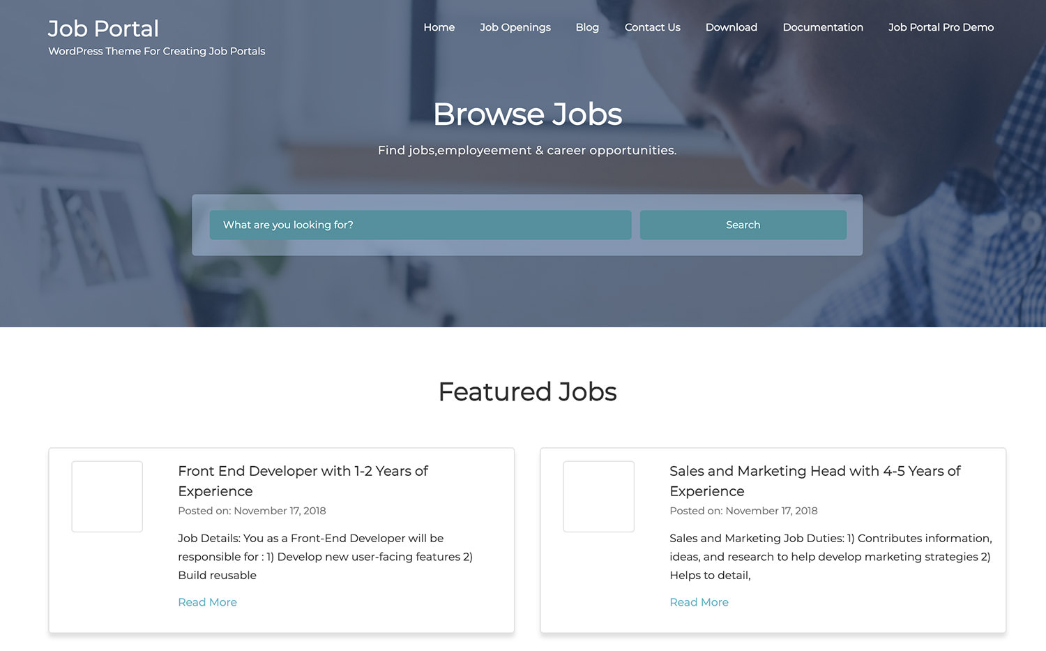 Job Portal WordPress Theme