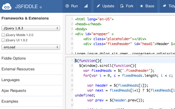 jsfiddle website ui coding cloud hosting projects open source