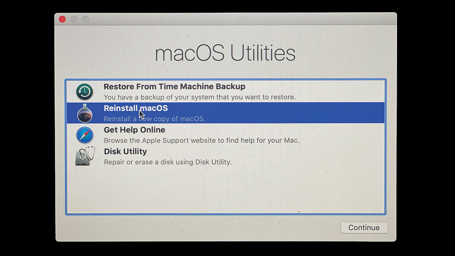 reinstall macOS