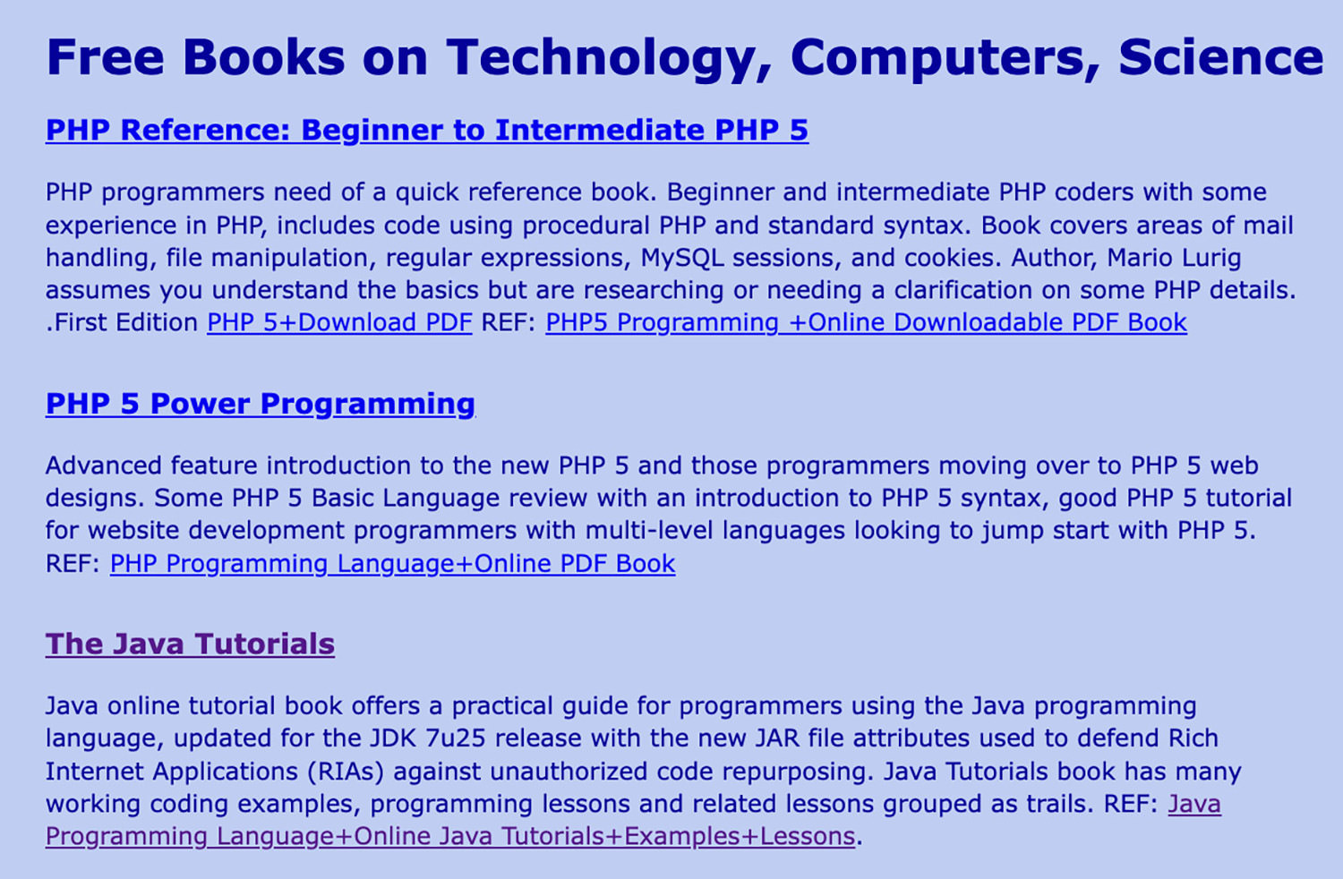 Image of Tech Books for Free Download website