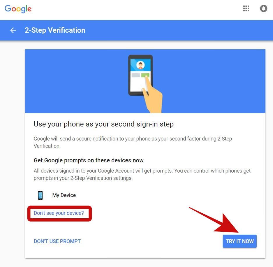 Using Google Prompt for Verification