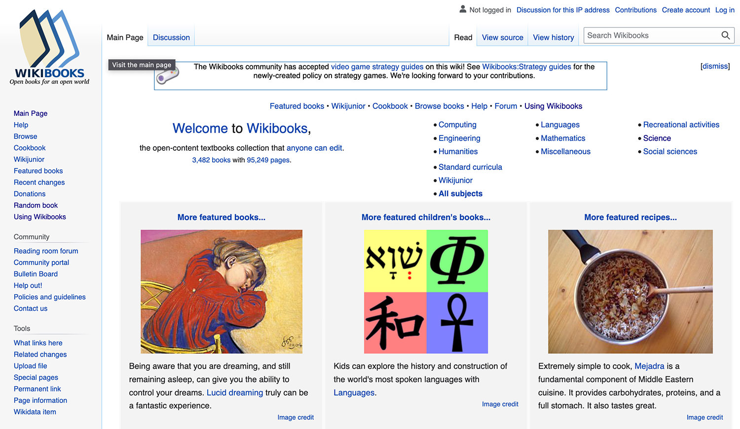 Image of WikiBooks website