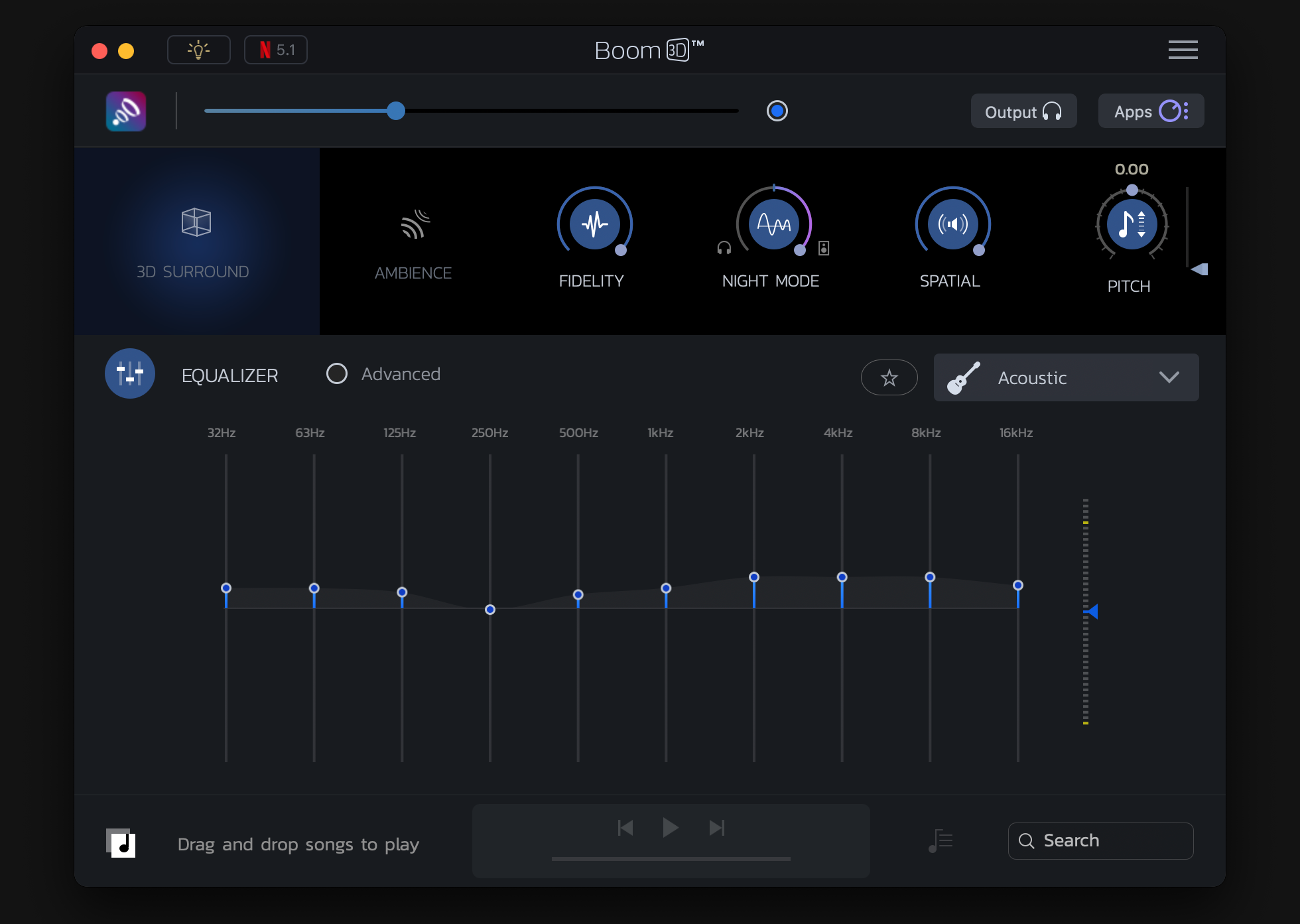 Boom3D App Interface